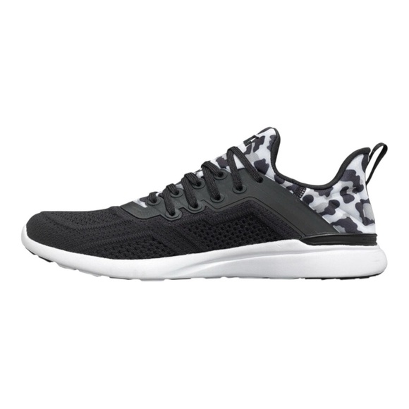 APL: Athletic Propulsion Labs Women's Techloom Tracer Sneakers, Black/Leopard 5 - Picture 1 of 6